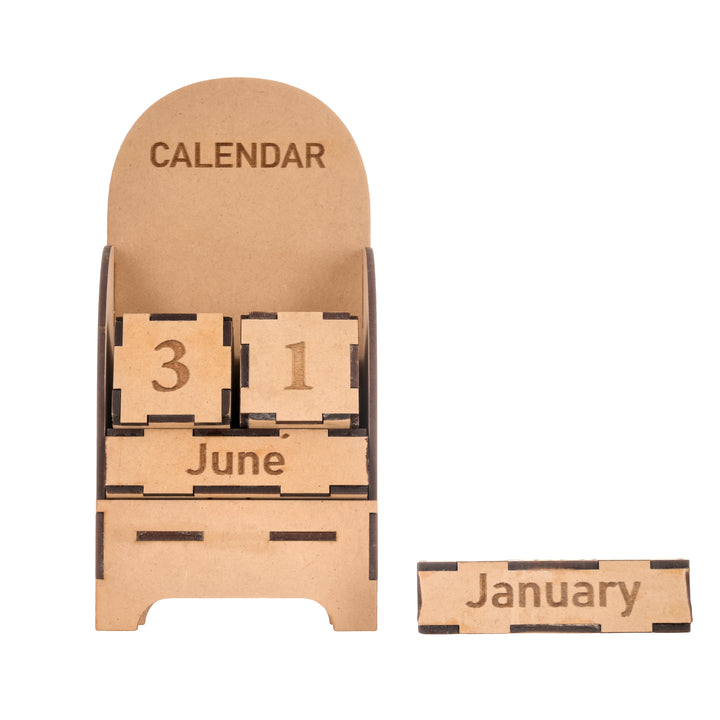 Wooden Block Calendar Table Decor| Perpetual Forever Calendar