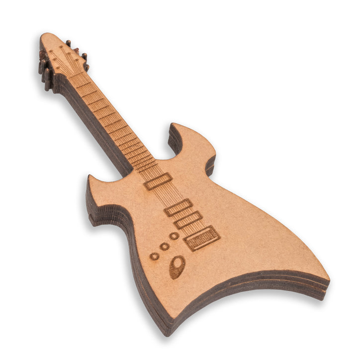 wooden Guitar Plectrum In Guitar Shaped Box With Folding Stand