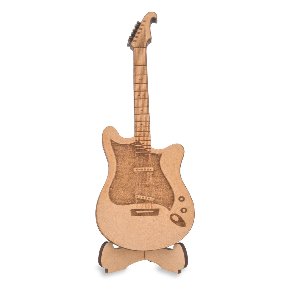 Wooden Plectrum With A Guitar Shaped Magnetic Holder And Folding S