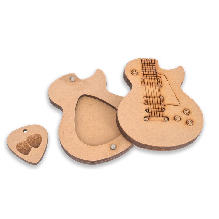 Wood Guitar Plectrum with a Wooden Magnetic Holder Box