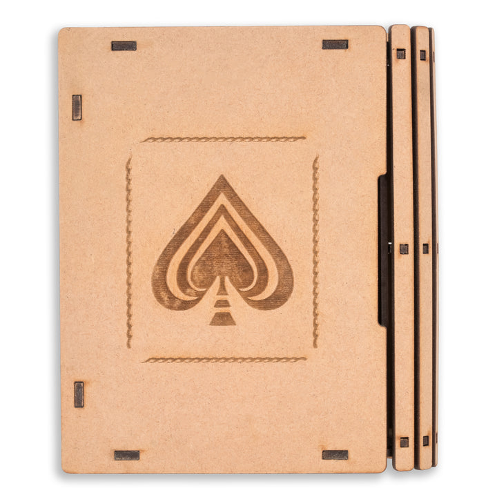 Wooden Playing Card Box Double Deck | Slider Card Holder Tray