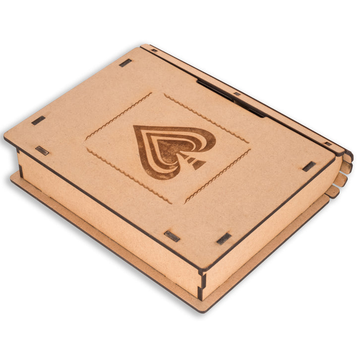 Wooden Playing Card Box Double Deck | Slider Card Holder Tray