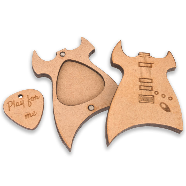 Guitar Plectrum with a Wooden Magnetic Holder Box