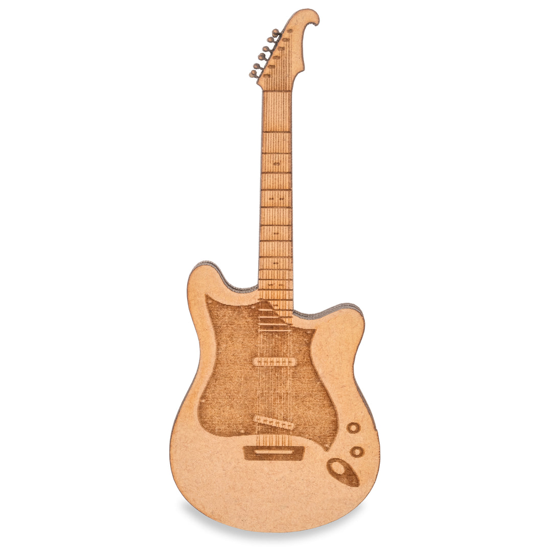 Wooden Plectrum With A Guitar Shaped Magnetic Holder And Folding S