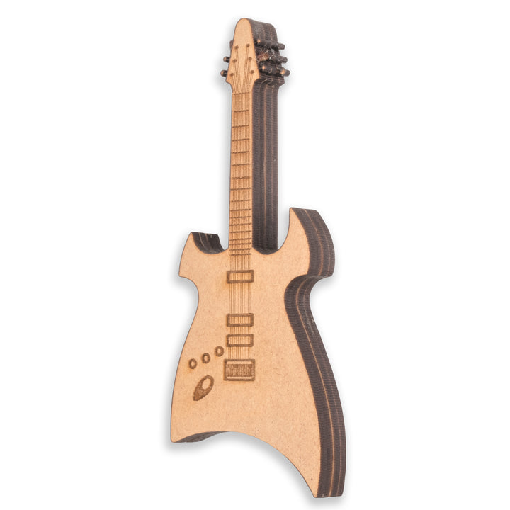 wooden Guitar Plectrum In Guitar Shaped Box With Folding Stand