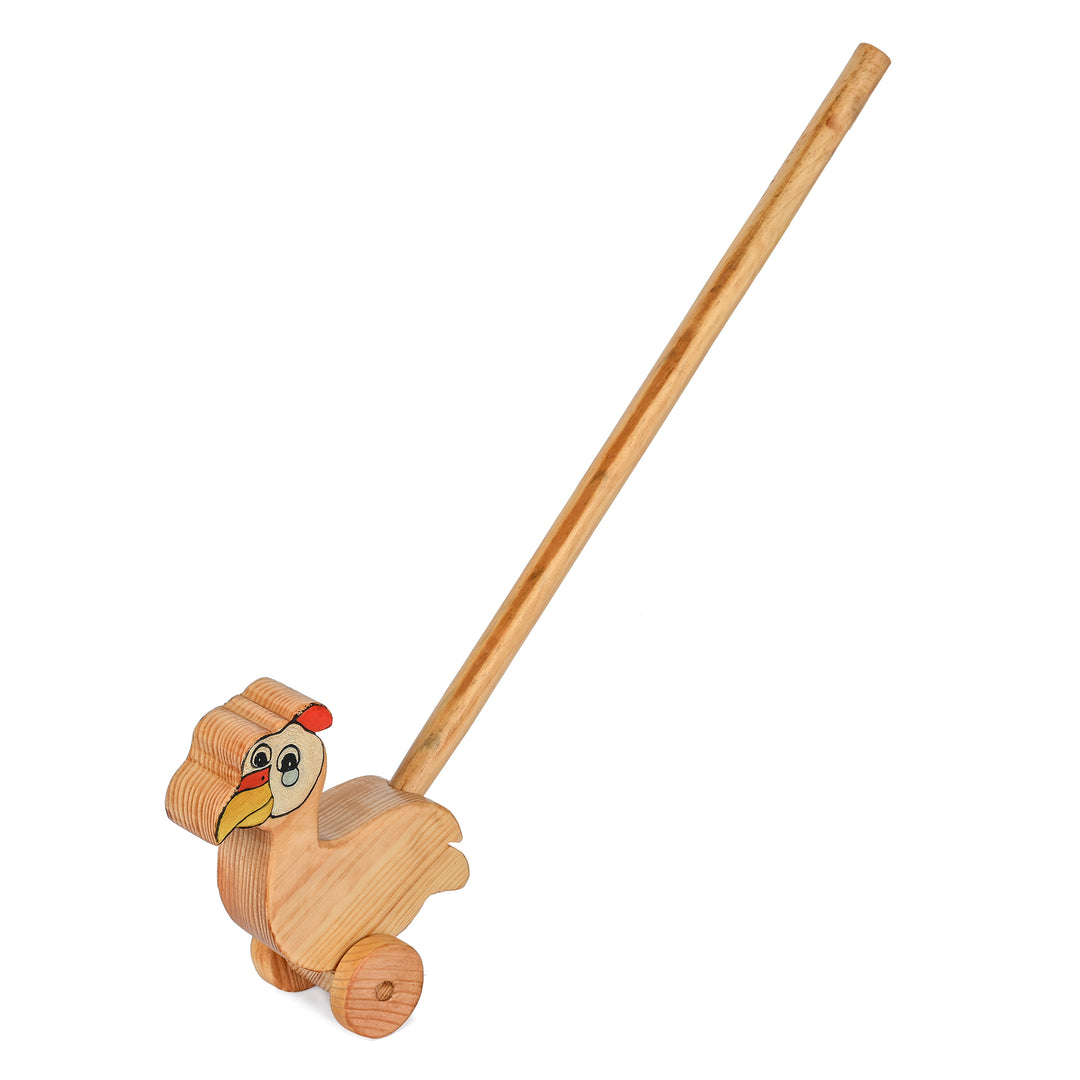 Classic Early Learning Wooden Balancing Push & Pull Bird | Walking DUDO Bird Toy
