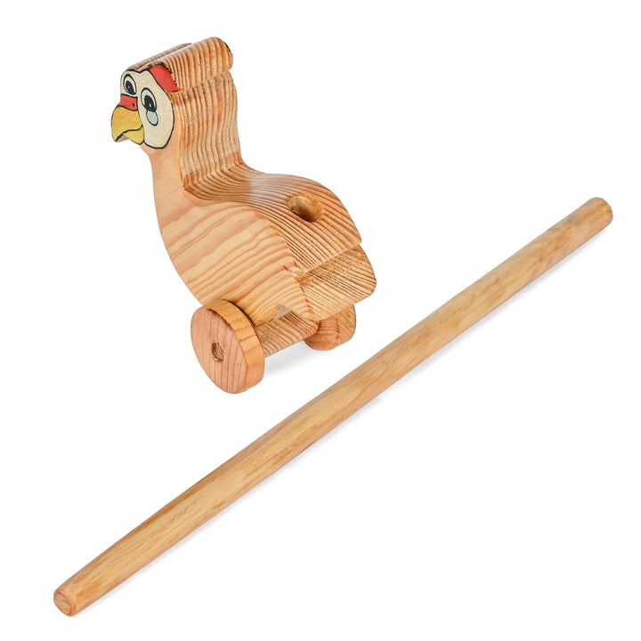 Classic Early Learning Wooden Balancing Push & Pull Bird | Walking DUDO Bird Toy