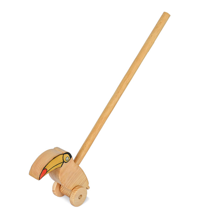 Personalized Wood Push Toy For 1 Year Old | Wooden Toddler Toys | Toucan Bird