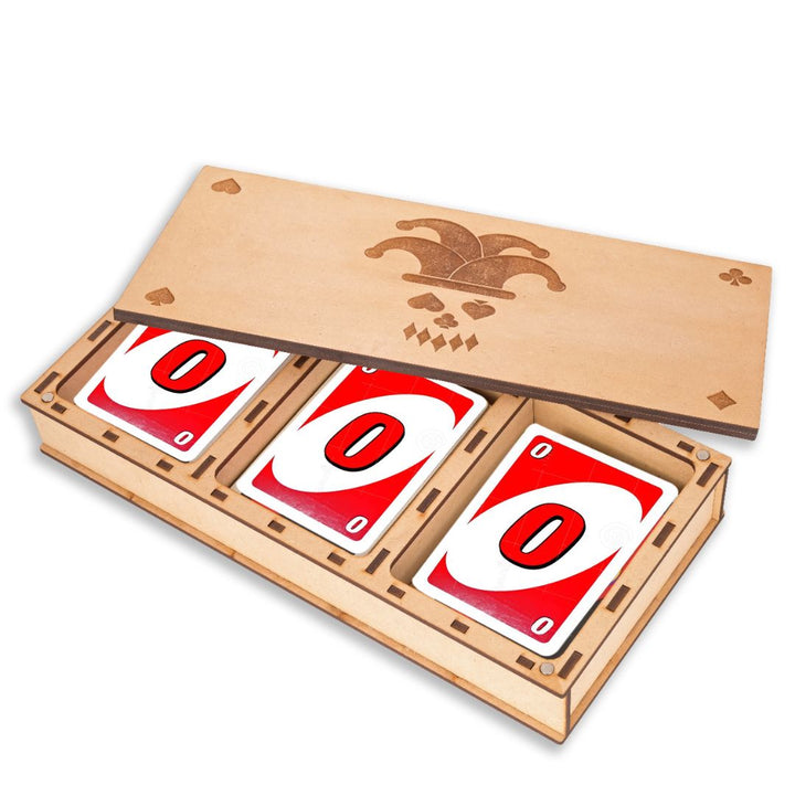 Custom Personalized Wooden Playing Card Box| Three Deck Box