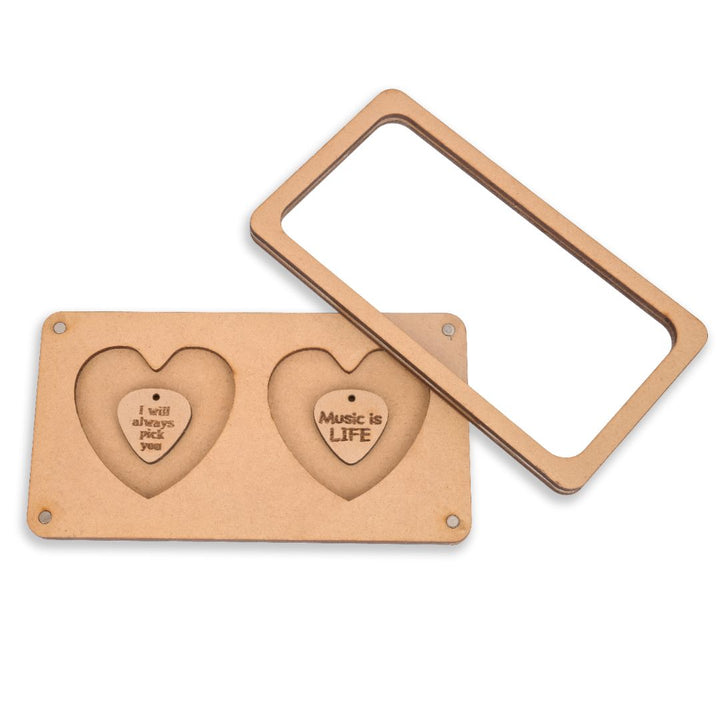 Wooden Two Plectrum With Rectangular Shaped Magnetic Holder