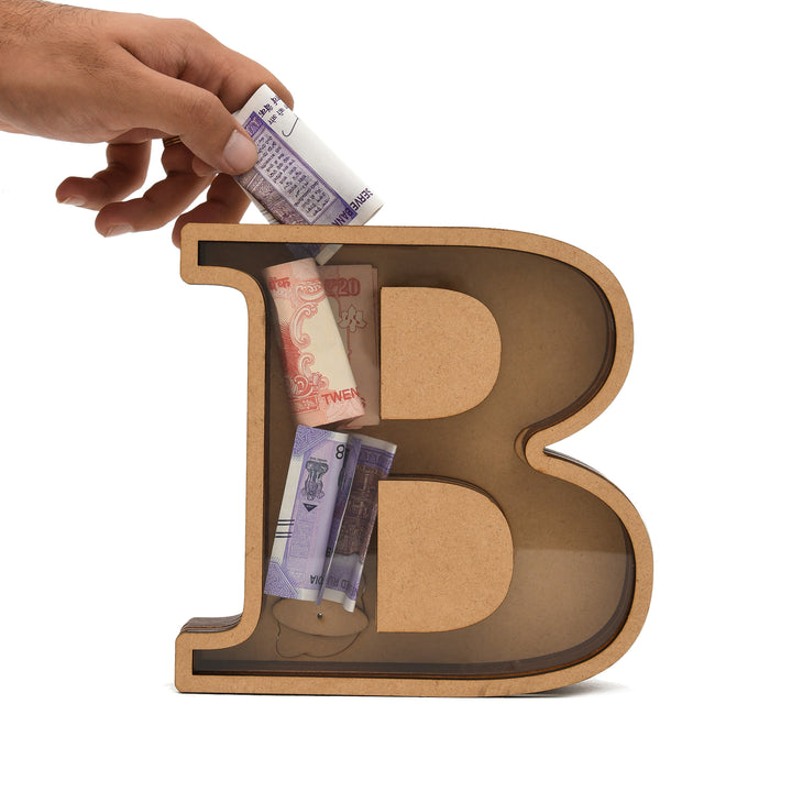 Pick Your Letter Wooden Money Bank | Piggy Bank - The Engraved Store