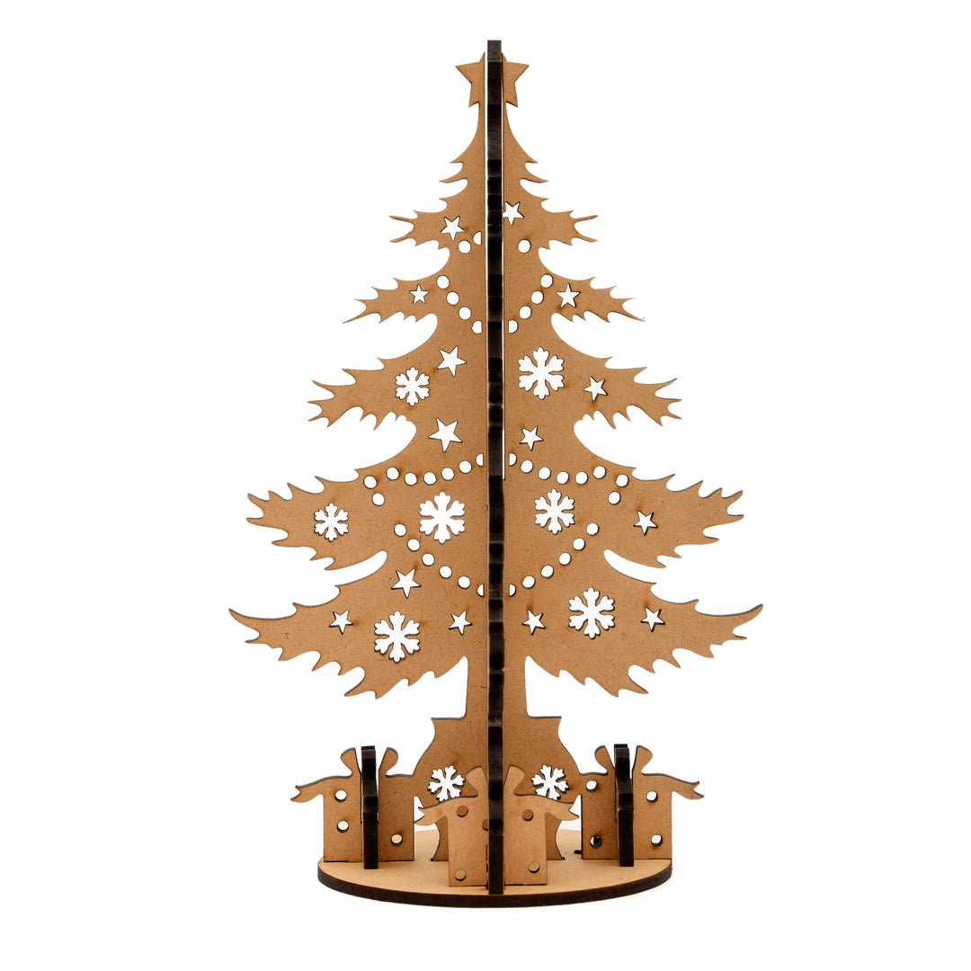 Wooden Christmas Tree Puzzle with Gifts: Unwrap Holiday Joy! - The Engraved Store