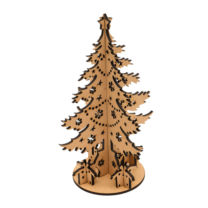 Wooden Christmas Tree Puzzle with Gifts: Unwrap Holiday Joy! - The Engraved Store