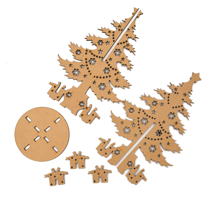 Wooden Christmas Tree Puzzle with Gifts: Unwrap Holiday Joy! - The Engraved Store