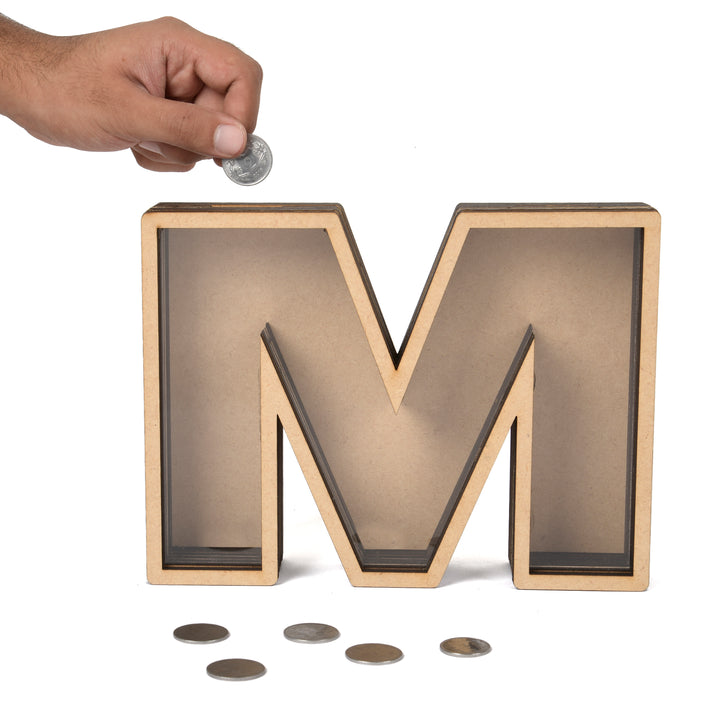 Pick Your Letter Wooden Money Bank | Piggy Bank - The Engraved Store