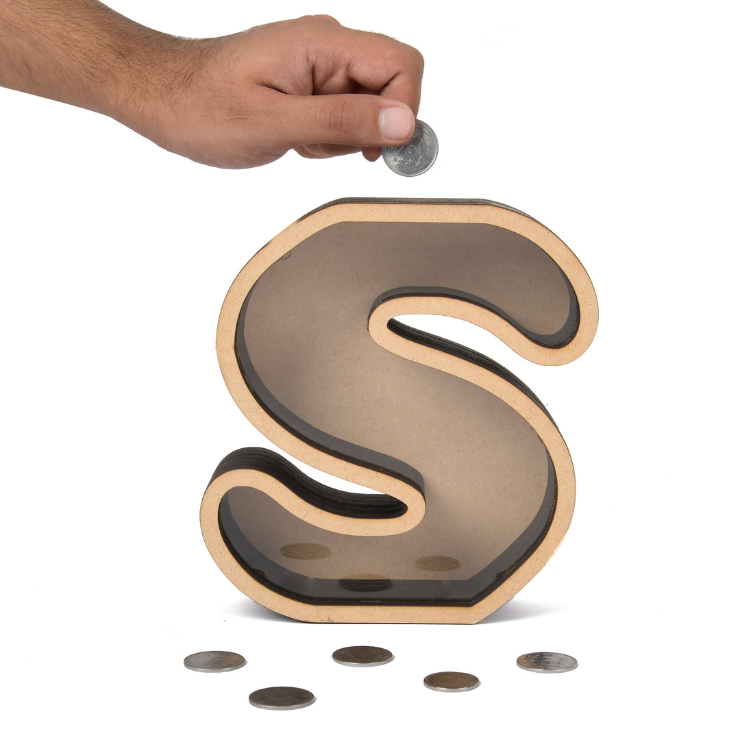 Pick Your Letter Wooden Money Bank | Piggy Bank - The Engraved Store