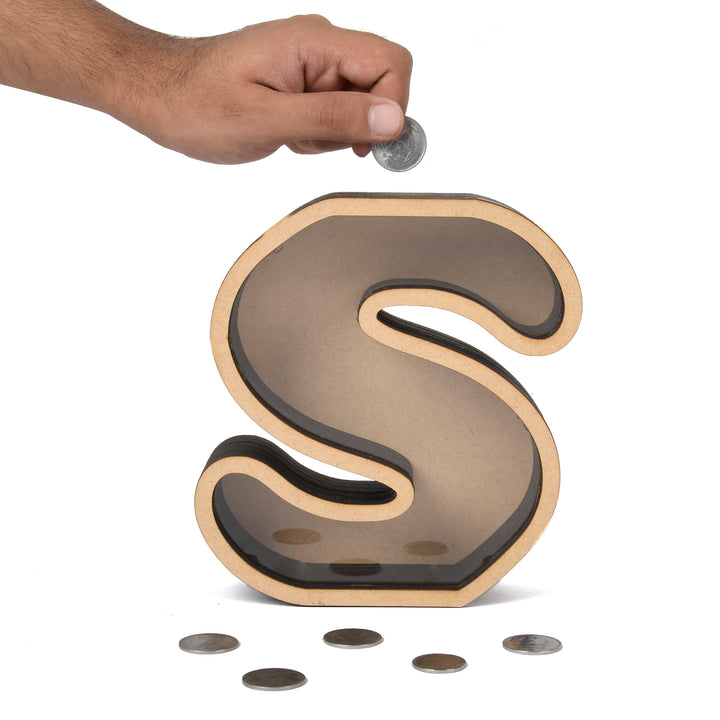 Pick Your Letter Wooden Money Bank | Piggy Bank - The Engraved Store