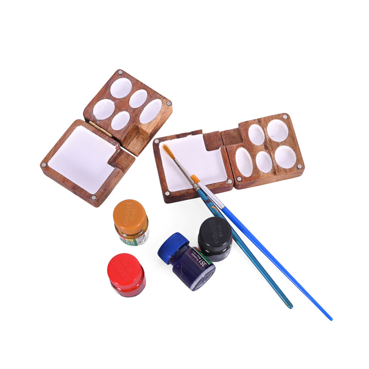 Wooden Colour Palette (5+1) with Paper Clip - The Engraved Store