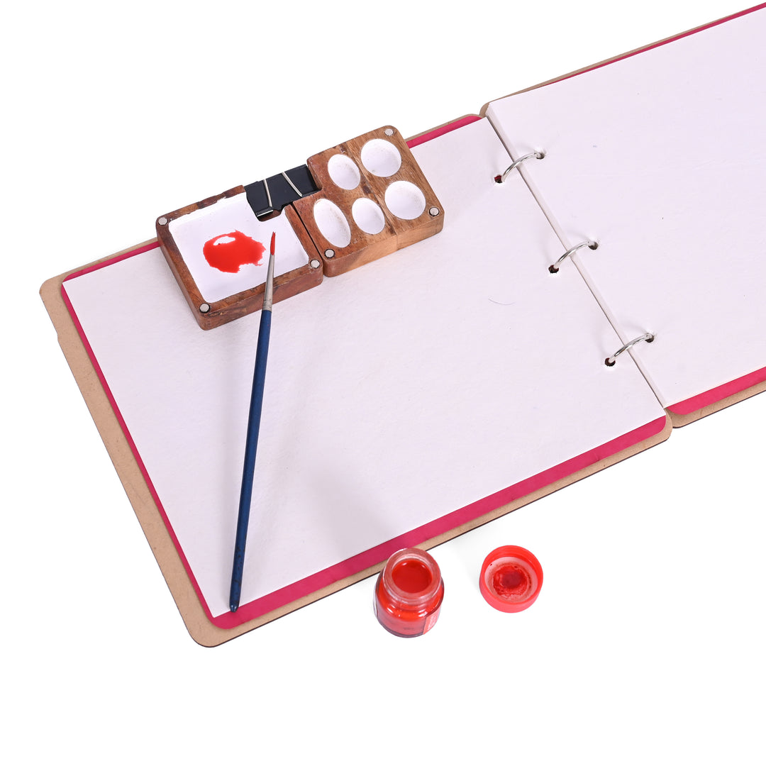 Wooden Colour Palette (5+1) with Paper Clip - The Engraved Store