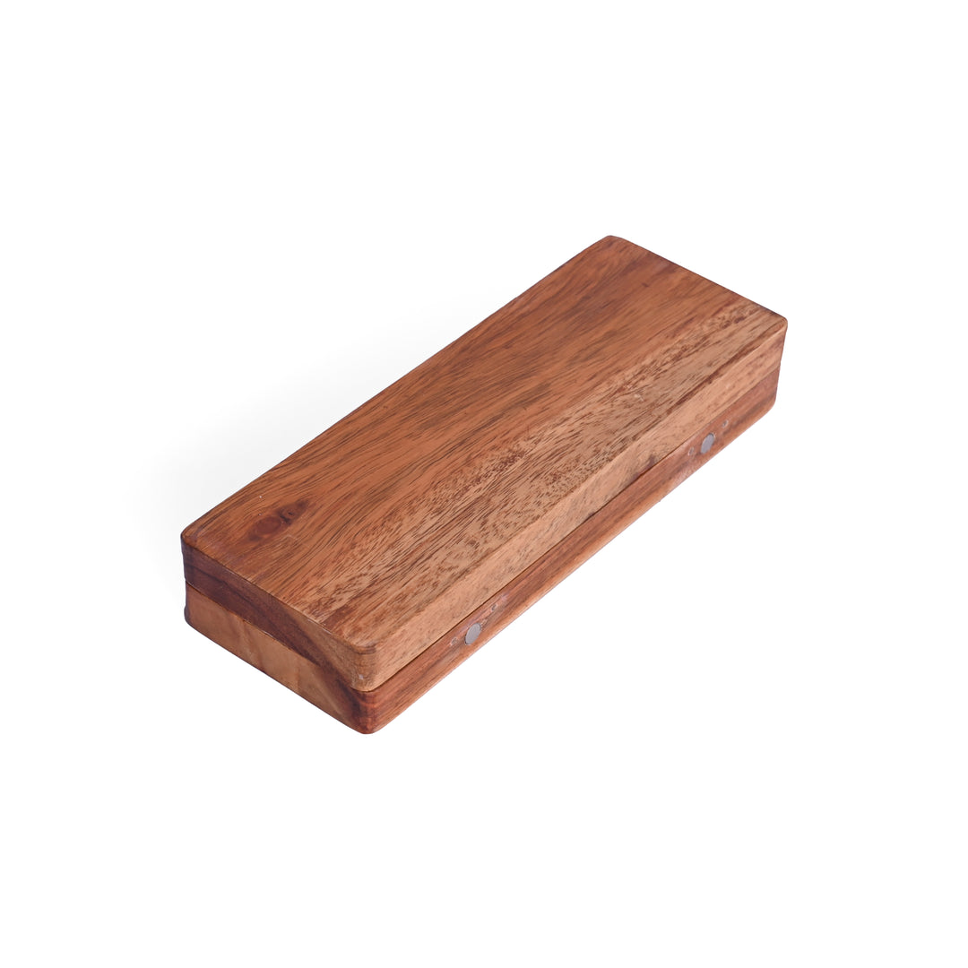 Wooden Colour Palette with Round Wells (12+3) - The Engraved Store