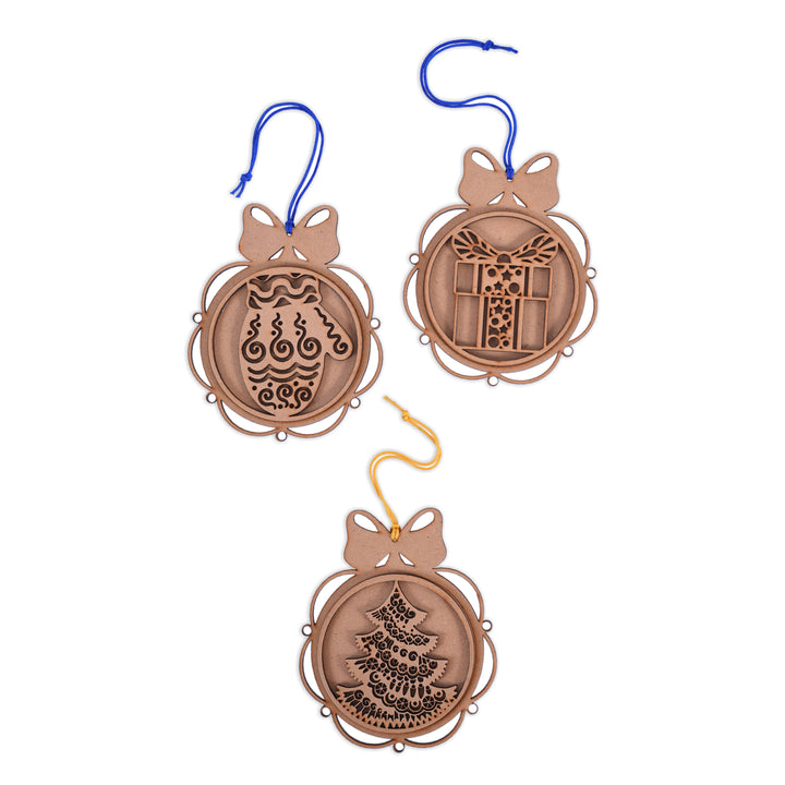 Wooden Christmas Hangings (Set of 3) - The Engraved Store