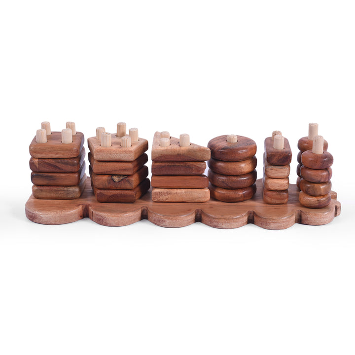 Wooden Caterpillar -Shaped Toy for Baby Toddler | Stacker Montessori Puzzle Game