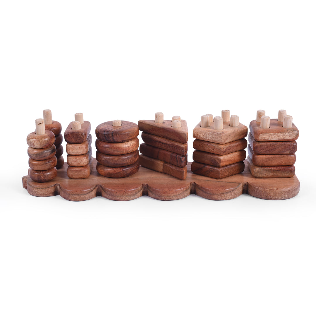 Wooden Caterpillar -Shaped Toy for Baby Toddler | Stacker Montessori Puzzle Game