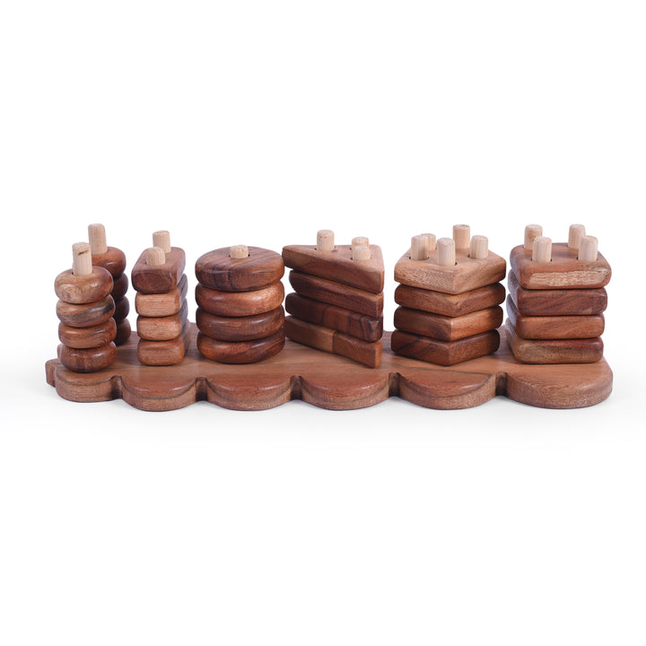 Wooden Caterpillar -Shaped Toy for Baby Toddler | Stacker Montessori Puzzle Game