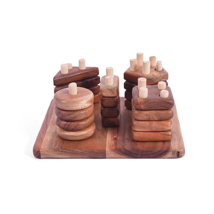 Wooden Stacker Geometry Shape | Early Learning | Montessori Education Toy