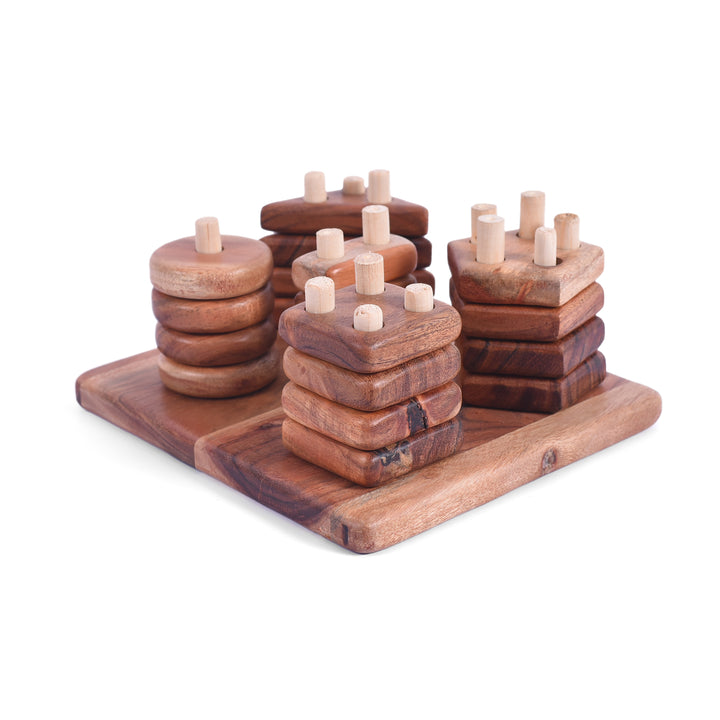 Wooden Stacker Geometry Shape | Early Learning | Montessori Education Toy