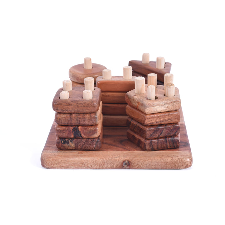 Wooden Stacker Geometry Shape | Early Learning | Montessori Education Toy