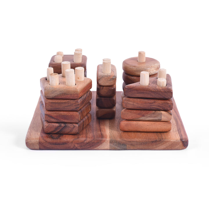 Wooden Stacker Geometry Shape | Early Learning | Montessori Education Toy