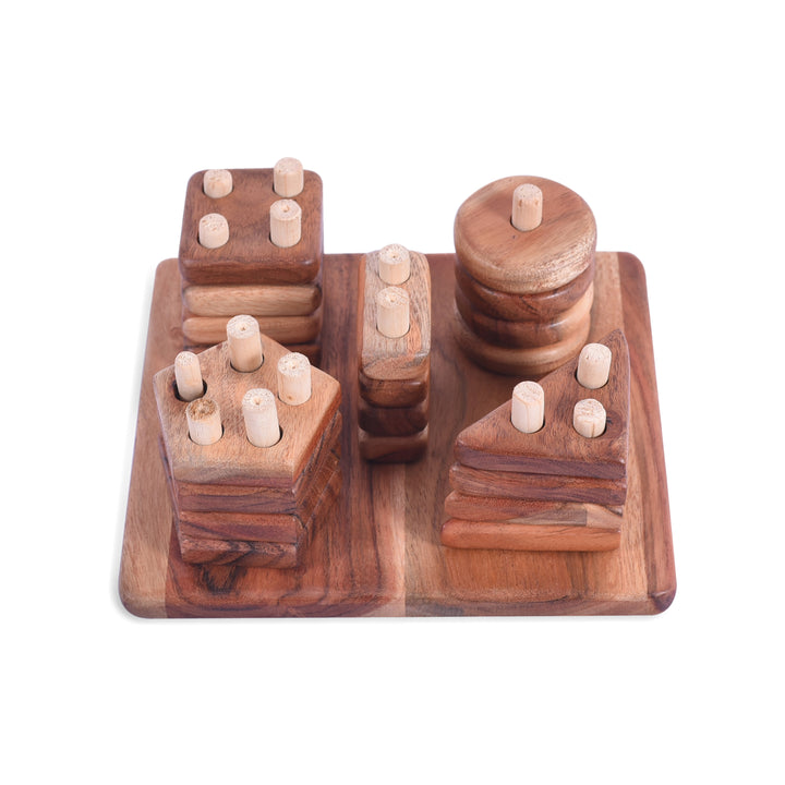 Wooden Stacker Geometry Shape | Early Learning | Montessori Education Toy