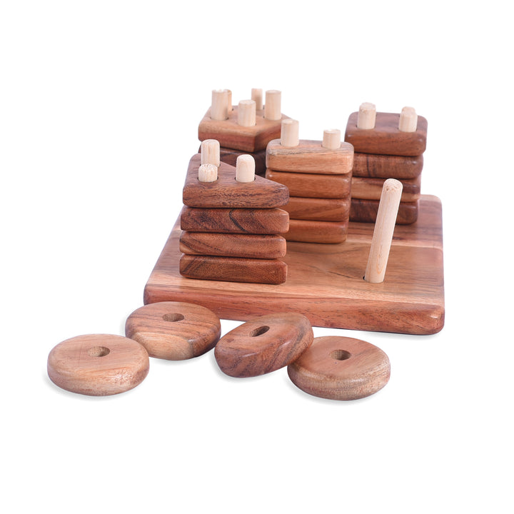 Wooden Stacker Geometry Shape | Early Learning | Montessori Education Toy