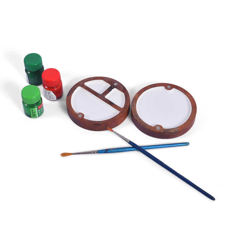 Circular Wooden Colour Palette (3+1) - The Engraved Store