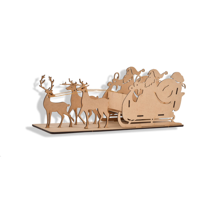 Wooden Santa's Sleigh Pen & Pencil Stand (Wooden) - The Engraved Store