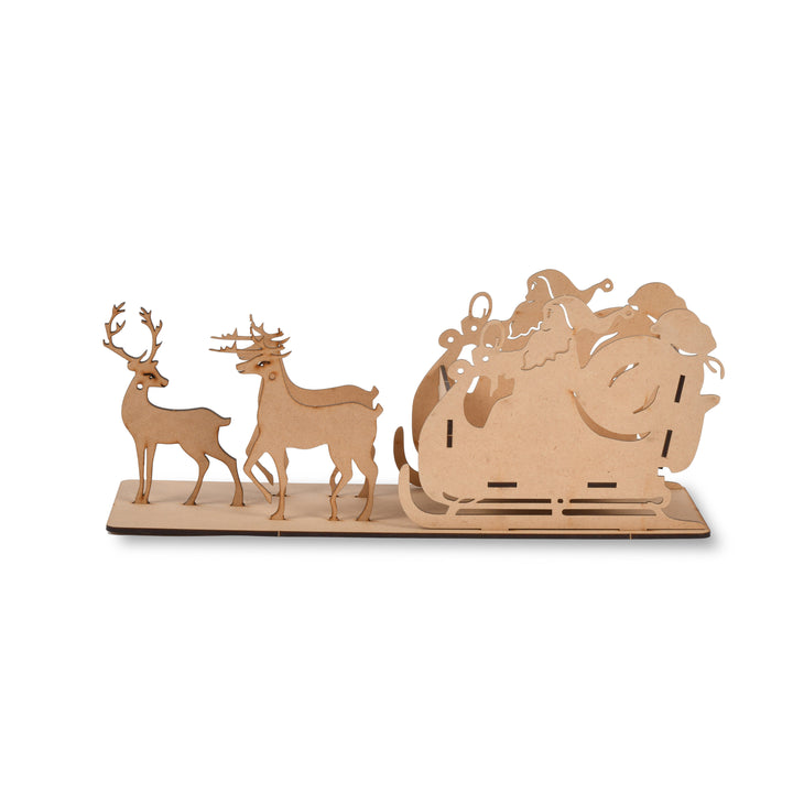 Wooden Santa's Sleigh Pen & Pencil Stand (Wooden) - The Engraved Store