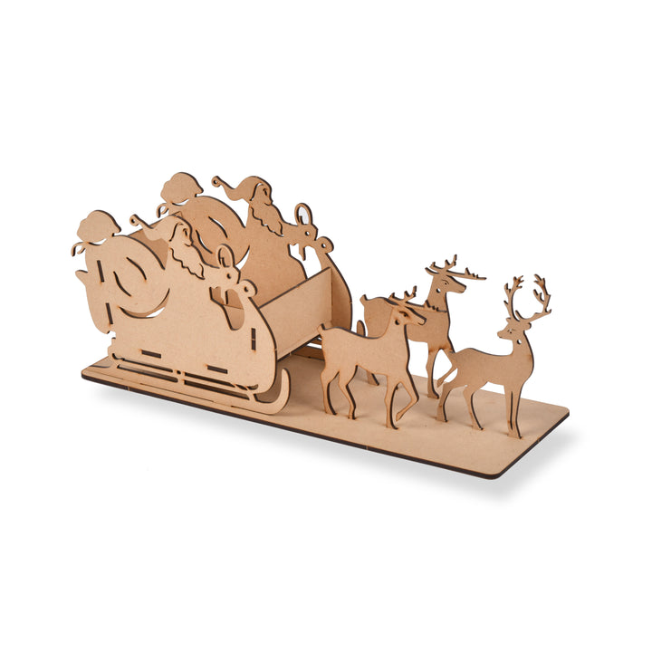 Wooden Santa's Sleigh Pen & Pencil Stand (Wooden) - The Engraved Store