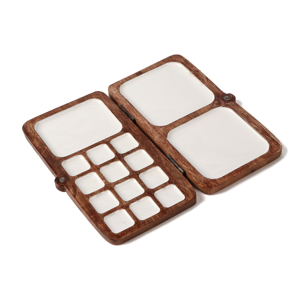 Portable Painting Tray | Wooden Colour Palette Box (12+2+1) - The Engraved Store