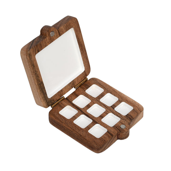 Portable Colour Palette | Wooden Painting Tray (9+1) - The Engraved Store