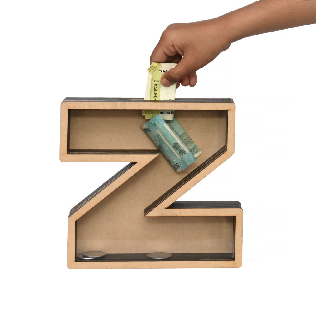 Pick Your Letter Wooden Money Bank | Piggy Bank - The Engraved Store