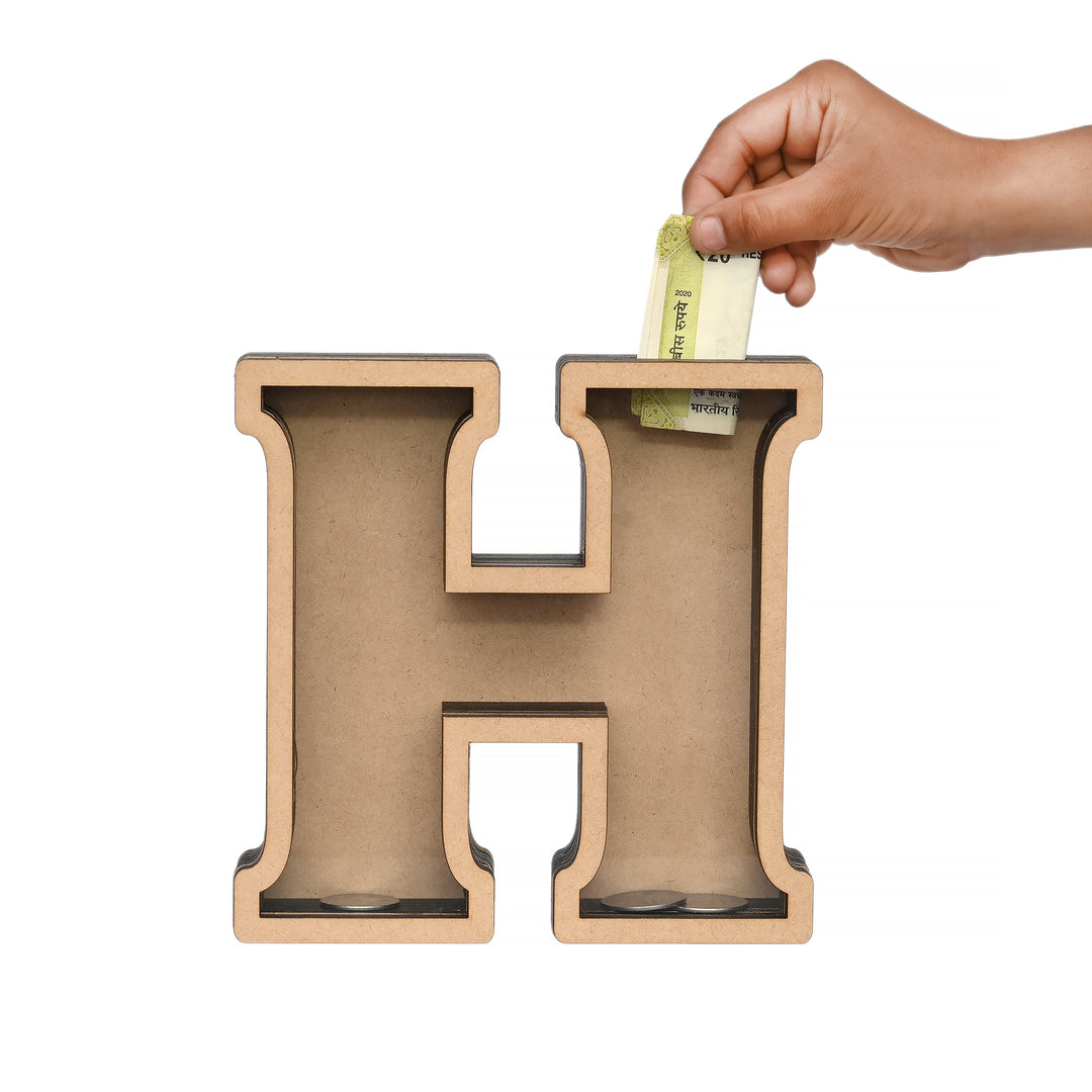 Pick Your Letter Wooden Money Bank | Piggy Bank - The Engraved Store