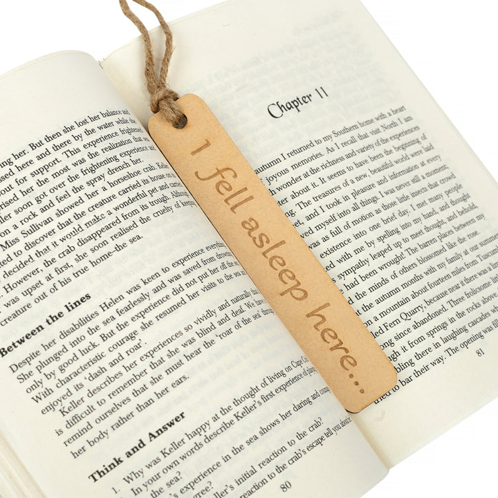 I Fell Asleep Here - Personalised Wooden Bookmark - The Engraved Store