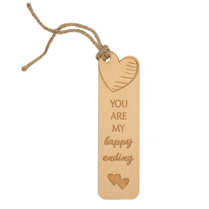 You are my happing ending - Personalised Wooden Bookmark - The Engraved Store
