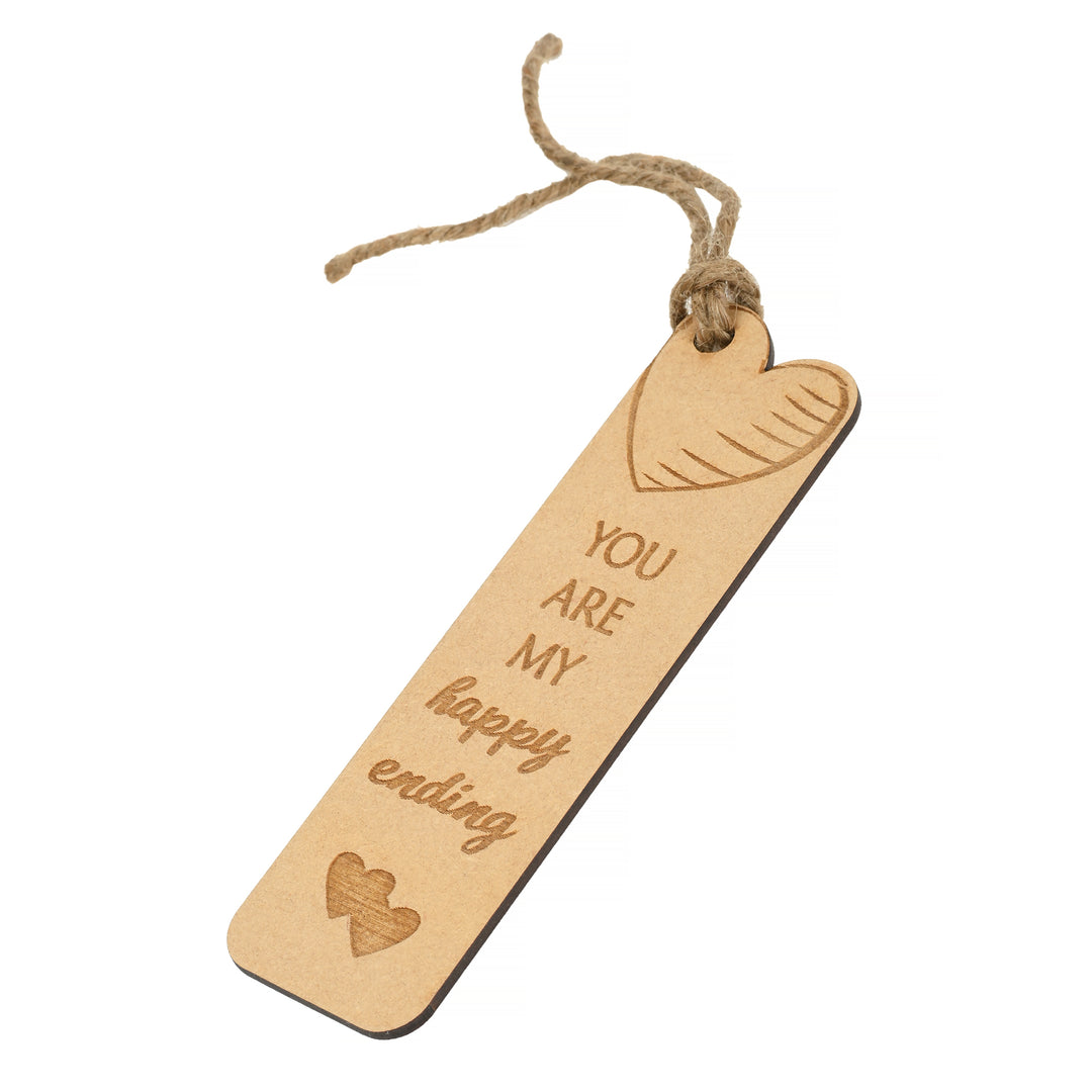 You are my happing ending - Personalised Wooden Bookmark - The Engraved Store