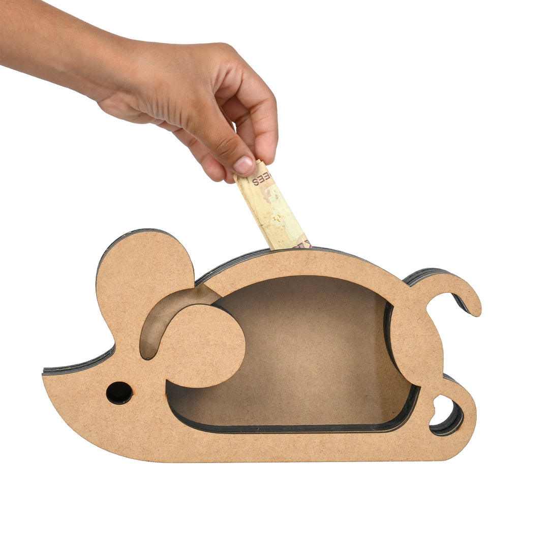 Rat Shape Wooden Money Bank | Piggy Bank - The Engraved Store