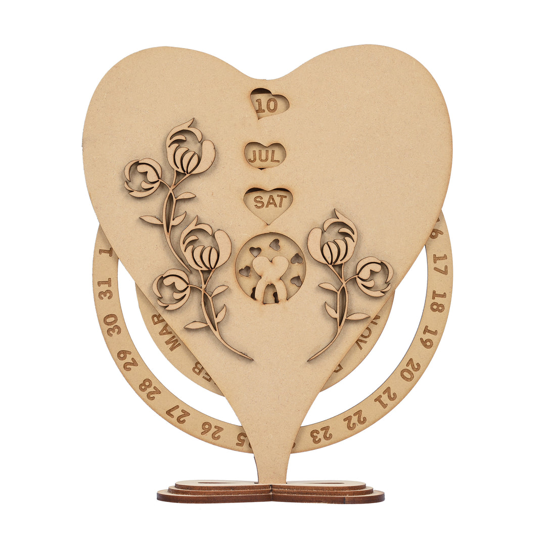 Heart Shaped Perpetual Calendar - The Engraved Store