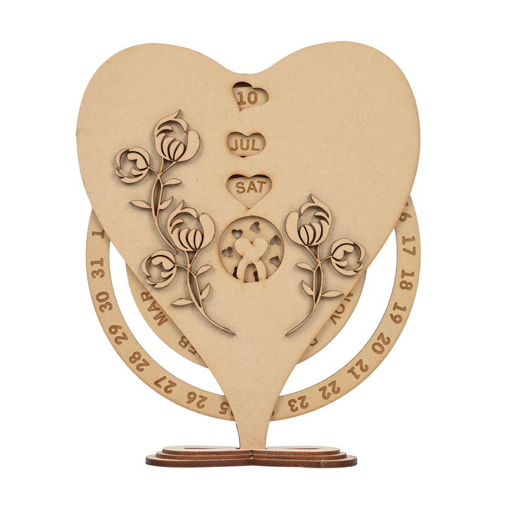 Heart Shaped Perpetual Calendar - The Engraved Store