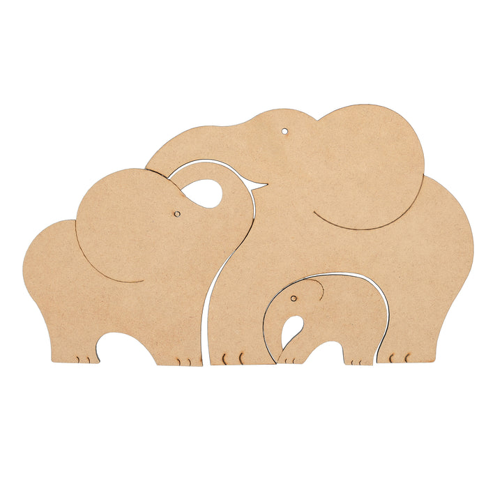 Wooden Elephant Family Puzzle Toy - The Engraved Store