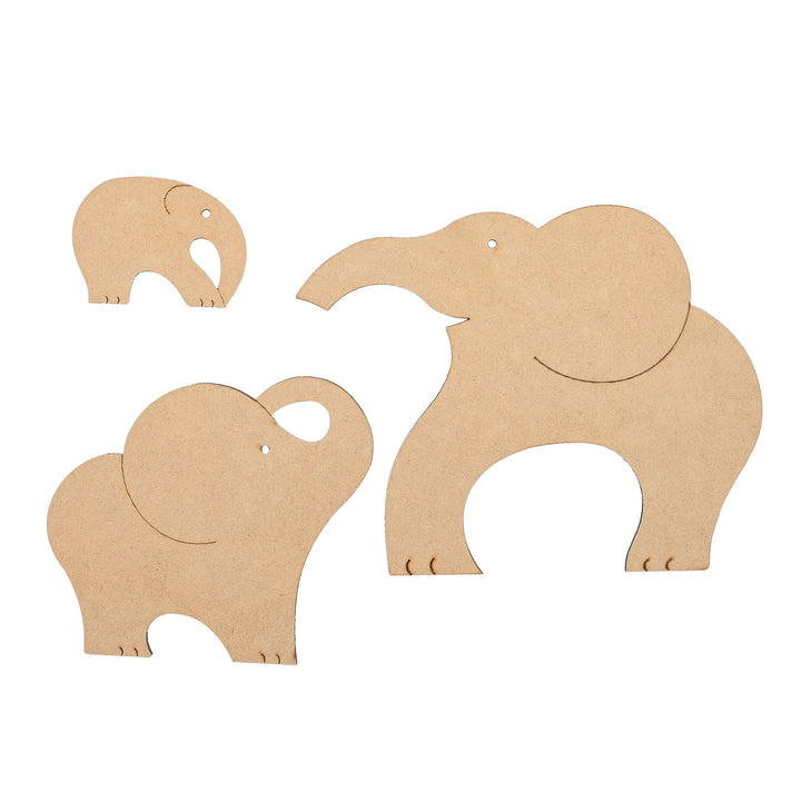 Wooden Elephant Family Puzzle Toy - The Engraved Store